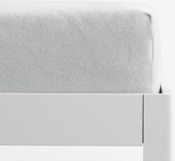 Goldea cearceaf de pat cu elastic din frotir - gri deschis 180 x 200 cm