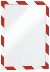Durable Infókeret A4, öntapadó mágneses záródás 2 db/csomag, Durable Duraframe® Security, piros/fehér - vegyesbolt