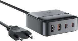 ACEFAST Z6 hálózati töltő 2xUSB-A és 2xUSB-C csatlakozással 65W 5A GaN PD QC - fekete