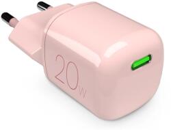 PURO hálózati töltő 1xUSB-C csatlakozással 20W 3A GaN PD - rózsaszín