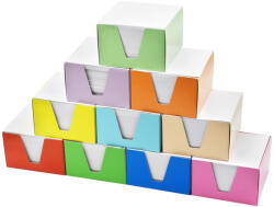 Bluering Kockatömb 9x9x6cm, színes karton doboz tartóban Bluering® fehér - vegyesbolt
