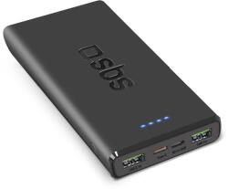 SBS TTBB10000FASTPD20K powerbank 2xUSB-A és 1xUSB-C csatlakozással 10000mAh 20W PD - fekete