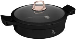 Berlinger Haus Cratiță cu capac 28 cm, 4.2L - Berlinger Haus Black Rose Collection BH 1455, antiaderentă, cu mânere de silicon detașabile, design elegant