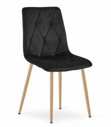 FDY Scaun Bucatarie/Dining Fido Picioare Finisaj Lemn, Catifea Negru