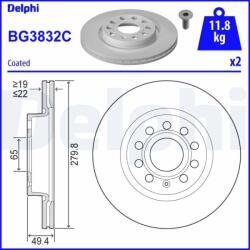 DELPHI Disc frana axa fata DELPHI BG3832C (BG3832C)