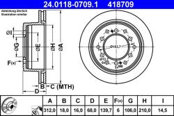 ATE Disc frana spate Toyota Land Cruiser Prado ATE 24.0118-0709.1 (24.0118-0709.1)
