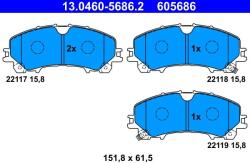 ATE Set placute frana ATE 13.0460-5686.2 (13.0460-5686.2) - fixbox