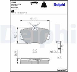 DELPHI Set placute frana DELPHI LP597 (LP597)