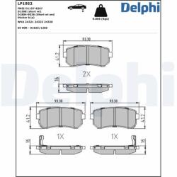 DELPHI Set placute frana, frana disc DELPHI LP1952 - fixbox