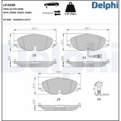 DELPHI Set placute frana DELPHI LP2698 (LP2698)