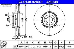 ATE Disc frana fata Volvo XC90 I ATE 24.0130-0240.1 (24.0130-0240.1)