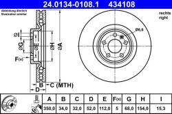 ATE Disc frana Porsche Macan ATE 24.0134-0108.1 (24.0134-0108.1)