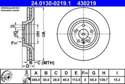 ATE Disc frana Audi TT ATE 24.0130-0219.1 (24.0130-0219.1)