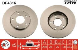 TRW Disc frana TRW DF4316 (DF4316) - fixbox