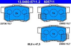 ATE Set placute frana ATE 13.0460-5711.2 (13.0460-5711.2)