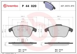 BREMBO Set placute frana BREMBO P 44 020 (P 44 020)