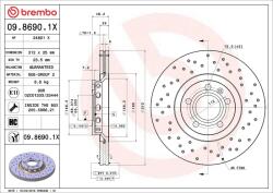 BREMBO Disc frana BREMBO 09.8690. 1X (09.8690.1X)