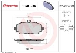 BREMBO Set placute frana BREMBO P 50 035 (P 50 035)
