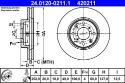 ATE Disc frana fata Suzuki Splash, Swift III ATE 24.0120-0211.1 (24.0120-0211.1)
