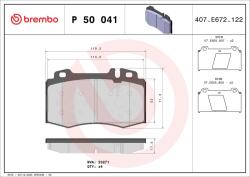 BREMBO Set placute frana BREMBO P 50 041 (P 50 041)