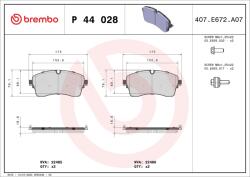 BREMBO Set placute frana BREMBO P 44 028 (P 44 028)