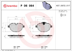 BREMBO Set placute frana BREMBO P 06 064 (P 06 064)