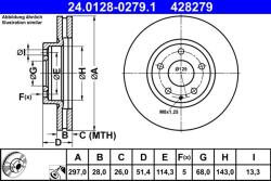 ATE Disc frana ATE 24.0128-0279.1 - fixbox