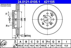 ATE Disc frana ATE 24.0121-0105.1 - fixbox