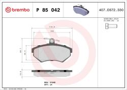 BREMBO Set placute frana BREMBO P 85 042 (P 85 042)