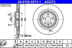 ATE Disc frana Audi A6 C7, A7 ATE 24.0122-0273.1 (24.0122-0273.1)