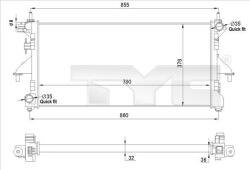 TYC Radiator, racire motor TYC 709-0028-R - fixbox