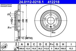 ATE Disc frana spate Audi A5, A4 B9 ATE 24.0112-0218.1 (24.0112-0218.1)