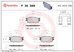 BREMBO Set placute frana BREMBO P 30 069 (P 30 069)