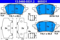 ATE Set placute frana ATE 13.0460-5531.2 (13.0460-5531.2)