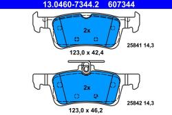 ATE Set placute frana ATE 13.0460-7344.2 (13.0460-7344.2)