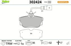 VALEO Set placute frana VALEO 302424 (302424)