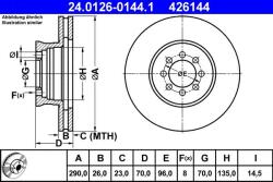ATE Disc frana fata Mercedes Sprinter ATE 24.0126-0144.1 (24.0126-0144.1)