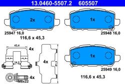 ATE Set placute frana ATE 13.0460-5507.2 (13.0460-5507.2)