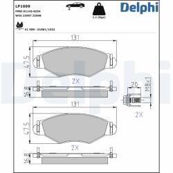 DELPHI Set placute frana DELPHI LP1699 (LP1699)