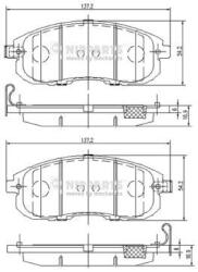 NIPPARTS Set placute frana, frana disc NIPPARTS N3601099 - fixbox