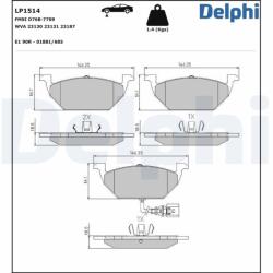 DELPHI Set placute frana DELPHI LP1514 (LP1514)