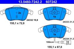 ATE Set placute frana ATE 13.0460-7242.2 (13.0460-7242.2) - fixbox