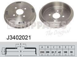 NIPPARTS Tambur frana NIPPARTS J3402021 - fixbox