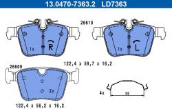 ATE Set placute frana ATE 13.0470-7363.2 (13.0470-7363.2)