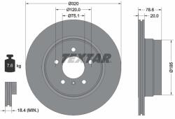 TEXTAR Disc frana TEXTAR 92161103 (92161103)