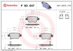 BREMBO Set placute frana BREMBO P 83 047 (P 83 047)
