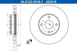 ATE Disc frana Mazda 2, Mx-5 IV ATE 24.0122-0318.1 (24.0122-0318.1)