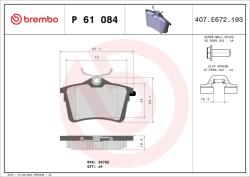 BREMBO Set placute frana BREMBO P 61 084 (P 61 084)