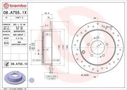 BREMBO Disc frana BREMBO 08. A755.1X - fixbox