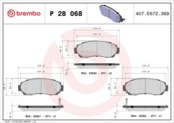 BREMBO Set placute frana BREMBO P 28 068 (P 28 068)